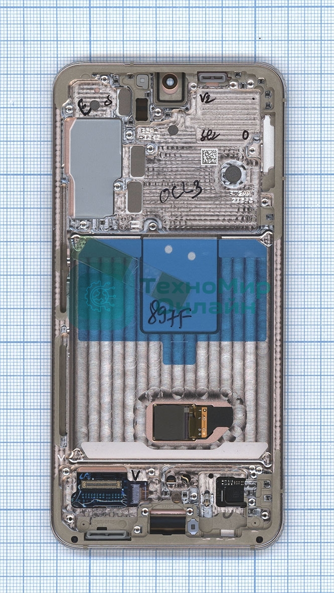 Дисплея для Samsung Galaxy S22 SM-S901B в сборе с тачскрином ServicePack, фиолетовый (GH82-27520F)