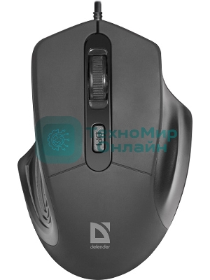 Мышь проводная Defender Datum MB-347 черный, 1600 dpi, USB, кнопки - 4