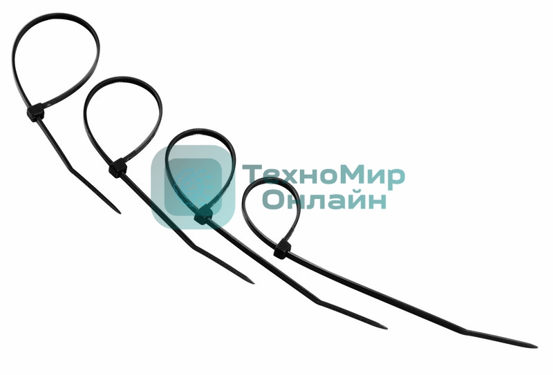 Хомут-стяжкa нeйлонoвая Rexant 150x2,5 мм, черная, упаковка 25 шт.