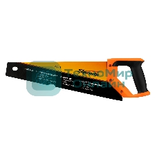 Ножовка по дереву Sparta 400 мм, 7-8 TPI, зуб-2D, каленый зуб, линейка, двухкомпонентная рукоятка