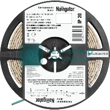Лента светодиодная Navigator NLS-5050CW60-14.4-IP20-12V R5 14.4Вт/м (уп.5м)