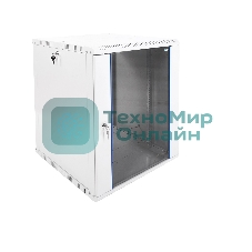 Шкаф телекомм. настенный разборный 15U (600х650) дверь стекло, черный