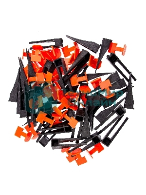 Система выравнивания плитки Сибртех (СВП), комплект: зажимы, клинья (40/40 шт) в пакете