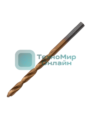 Сверло по металлу Matrix, 4,5 мм, HSS, нитридтитановое покрытие, цилиндрический хвостовик