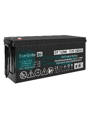 Аккумуляторная батарея ExeGate DT 12200 (12V 200Ah, под болт М8)