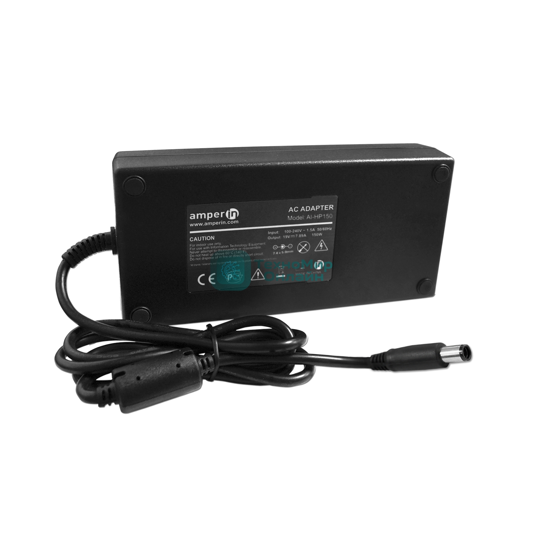 Блок питания (сетевой адаптер) Amperin AI-HP150 для ноутбуков HP 19V 7.89A 150W 7.4x5.0