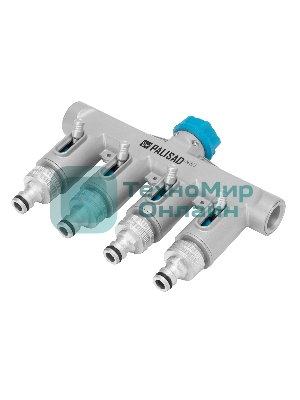 Разветвитель четырехканальный Palisad LUXE с внутренней резьбой 3/4