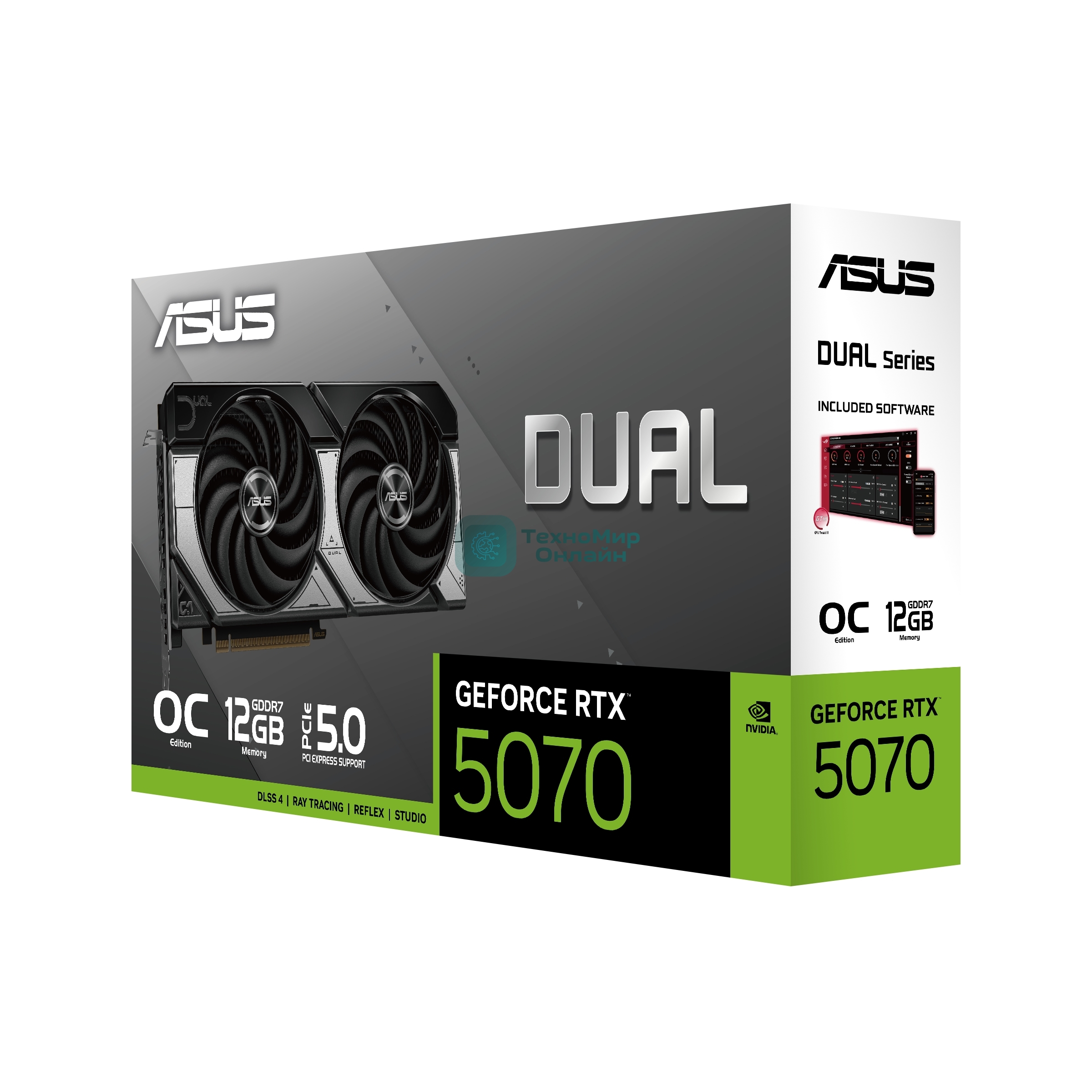 Видеокарта Asus DUAL-RTX 5070-O12G RTX 5070 12Gb 192bit GDDR7 2542/28000 HDMIx1 DPx3 HDCP Ret
