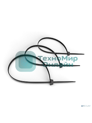 Стяжка кабельная Cabeus, неоткрывающаяся, 3,6 мм Ш, 300 мм Д, 100 шт, нейлон, черный