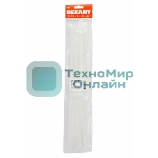 Хомут-стяжкa нeйлонoвая Rexant 400x4,8 мм, белая, упаковка 25 шт.