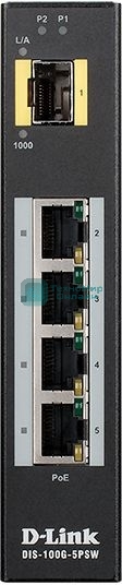 Коммутатор D-Link DIS-100G-5PSW/A1A Промышленный неуправляемый коммутатор с 4 портами 10/100/1000Base-T, 1 портом 1000Base-X SFP, функцией энергосбере