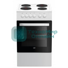 Плита электрическая Beko FFSS56000W белый, конфорок 4 шт, духовка 60 л, 50 см x 85 см x 60 см