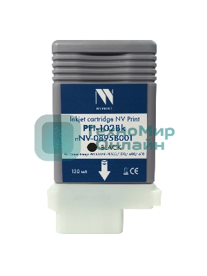 Картридж струйный NVPrint PFI-102Bk (NV-0895B001) Black для Canon ImagePROGRAF iPF500/510/600/610 (130 мл) совместимый
