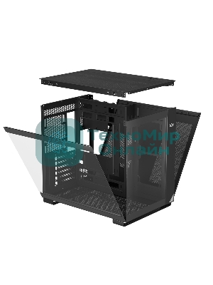 Компьютерный корпус без блока питания PCCOOLER C3 T500 BK, Panoramic Mid Tower, Black, TG, 0.7 SPCC, no fans ATX, mATX, mITX 175/400/200мм 1x2.5