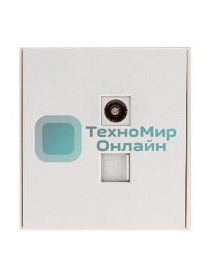 Розетка телевизионная Kranz STRONG компьютерная RJ45 кат6 + TV с/у жемчуг