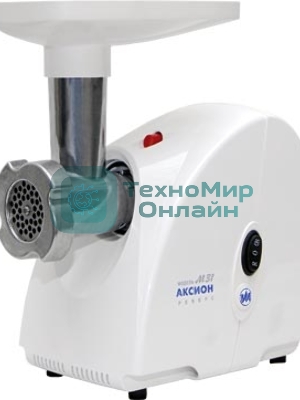 Мясорубка электрическая Аксион М32.01 белый, 1500 Вт, 1.7 кг/мин, защита от перегрузки, насадки - 4