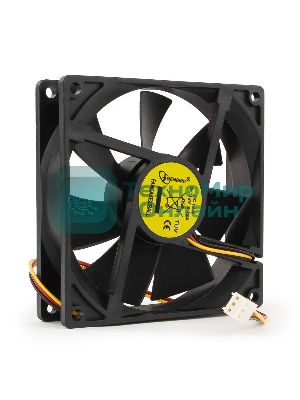 Вентилятор для корпуса Gembird черный, 90 мм, 2500 об/мин, 26 дБ, 3 pin