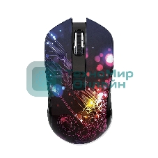 Мышь беспроводная Qumo Fractal M25 черный, 1600 dpi, радиоканал, USB, кнопки - 4