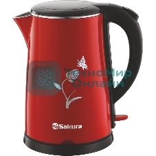 Чайник электрический Sakura SA-2159BR (1.8) красн/черн д