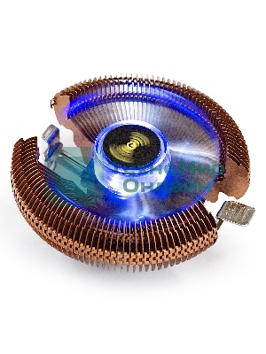 Кулер для процессора ExeGate Wizard EE91-PWM.Cu.BLUE бронзовый, 90 мм, алюминий/медь, 2400 об/мин, 24 дБ, 4 pin, 80 Вт, 58 мм