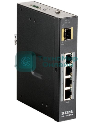 Коммутатор D-Link DIS-100G-5PSW/A1A Промышленный неуправляемый коммутатор с 4 портами 10/100/1000Base-T, 1 портом 1000Base-X SFP, функцией энергосбере