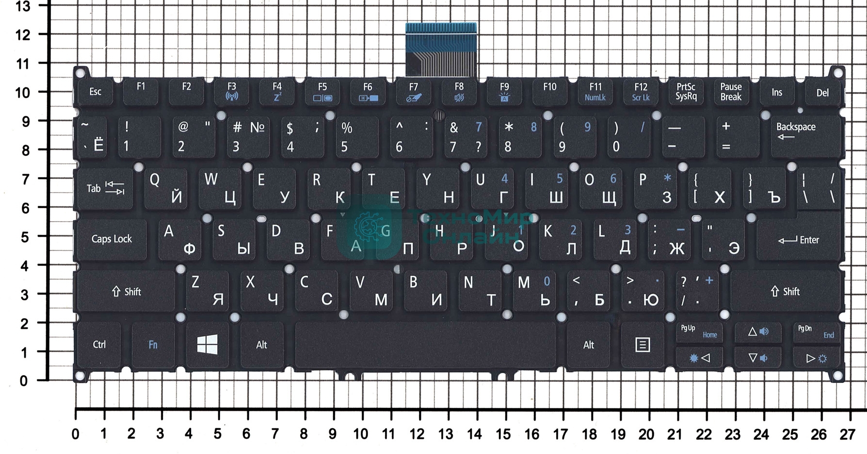 Клавиатура для ноутбука Acer Aspire V5-122P черная с подсветкой