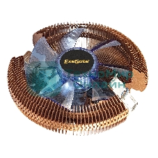 Кулер для процессора ExeGate Wizard EE91-PWM.Cu.BLUE бронзовый, 90 мм, алюминий/медь, 2400 об/мин, 24 дБ, 4 pin, 80 Вт, 58 мм