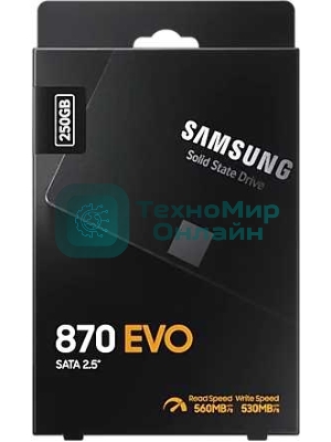 Накопитель SSD Samsung 870 EVO, 250Gb, SATA III, 2.5