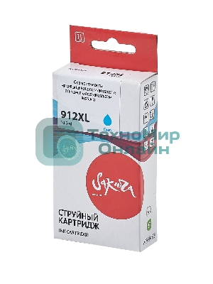 Картридж струйный Sakura 3YL81AE (№912XL Cyan) для HP, голубой, 10,5 мл., 825 к.