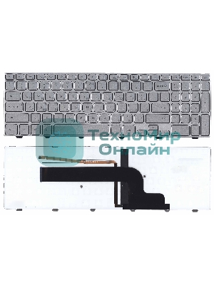 Клавиатура для ноутбука Dell Inspiron 15-7000 7537 серебристая с подсветкой