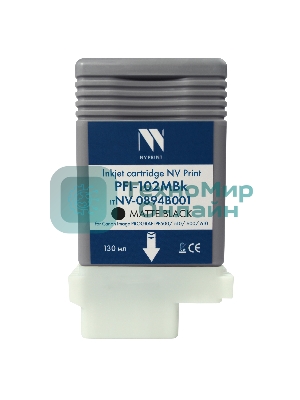 Картридж струйный NVPrint PFI-102MBk (NV-0894B001) Matte Black для Canon ImagePROGRAF iPF500/510/600/610 (130 мл) совместимый