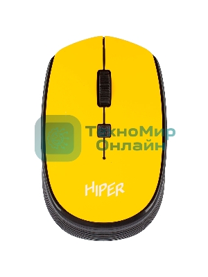 Мышь беспроводная HIPER HOMW-085 желтый, 1600 dpi, радиоканал, USB, кнопки - 4