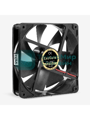 Вентилятор 12В DC ExeGate ExtraSilent ES14025B2P (140x140x25 мм, 2-Ball (двойной шарикоподшипник), 2pin, 1000RPM, 19dBA)