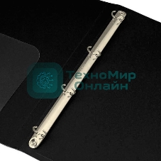 Папка на 4-х кольцах Бюрократ -0827/4RBLCK A4, пластик, 0.7мм корешок 27мм, внутренний и торцевой карман, черный