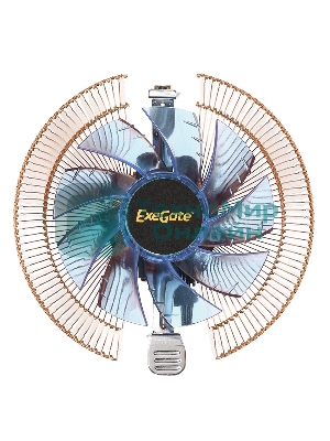 Кулер для процессора ExeGate Wizard EE91-PWM.Cu.BLUE бронзовый, 90 мм, алюминий/медь, 2400 об/мин, 24 дБ, 4 pin, 80 Вт, 58 мм