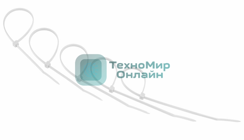 Хомут-стяжкa нeйлонoвая Rexant 200x3,6 мм, белая, упаковка 25 шт.