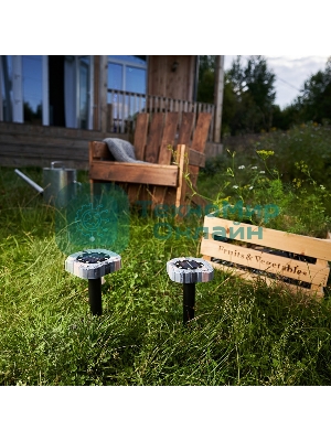 Набор отпугивателей кротов с садовым фонариком (R20*2 камень) Rexant