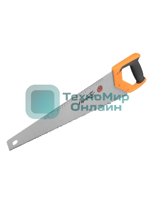 Ножовка по дереву Sparta 500 мм, 7-8 TPI, зуб-2D, каленый зуб, линейка, двухкомпонентная рукоятка