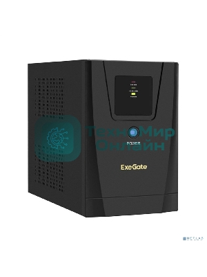 Источник бесперебойного питания ExeGate SpecialPro UNB-1200.LED.AVR.2SH.3C13.USB 1200VA/750W, LED, AVR, 2*Schuko+3*C13, USB,съемн.кабель, металлический корпус, черный