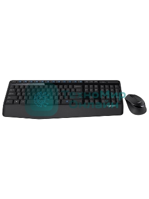 Комплект клавиатура+мышь Logitech MK345 беспроводной, USB, 1000 DPI, чёрный/серый