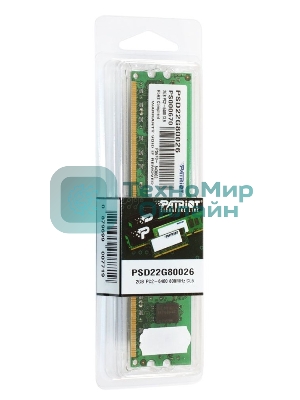Оперативная память Patriot, DDR2, 2GB (1x2 GB), 800 MHz, CL6, DIMM