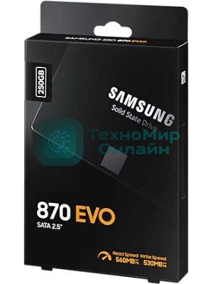 Накопитель SSD Samsung 870 EVO, 250Gb, SATA III, 2.5