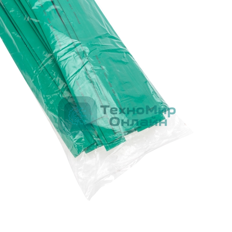 Трубка термоусаживаемая PROconnect ТУТ 18,0/9,0мм, зеленая, упаковка 50 шт. по 1м,