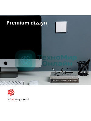 Выключатель умный Aqara Smart wall switch H1 (with neutral, double rocker) WS-EUK04