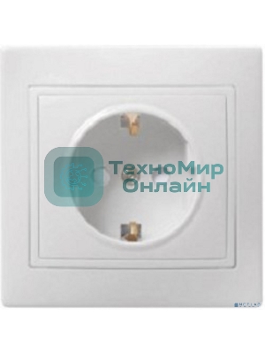 Розетка 1-м СП Кварта 16А РСш10-3-КБ защ. шторки с заземл. IP20 белый IEK ERK11-K01-16-DM