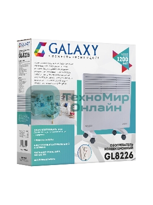 Конвектор электрический Galaxy GL 8226 белый, 1200 Вт, 12 м2, термостат