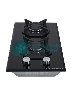 Газовая варочная панель Maunfeld EGHG.32.2CB/G, 2 конфорки, закаленное стекло, черный