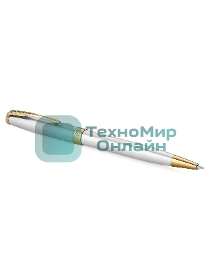 Ручка шариковая Parker Sonnet Core K527 (CW1931507) Stainless Steel GT, M, черные чернила, подарочная коробка