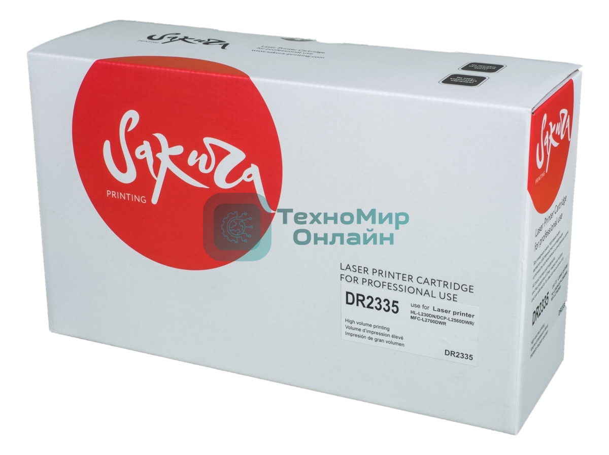 Фотобарабан Sakura DR2335 для Brother HL-L2300DR, HL-L2340DWR, HL-L2360DNR, HL-L2365DWR, DCP-L2500DR, DCP-L2520DWR, DCP-L2540DNR, DCP-L2560DWR, MFC-L2700DWR, MFC-L2720DWR, MFC-L2740DWR, 12 000 к
