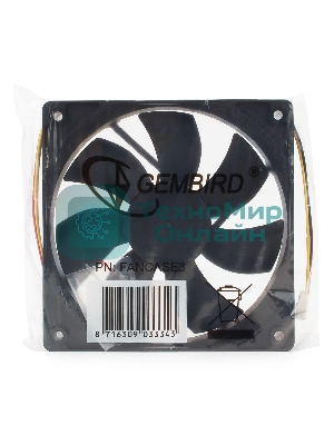 Вентилятор для корпуса Gembird черный, 120 мм, 2000 об/мин, 38 дБ, 3 pin